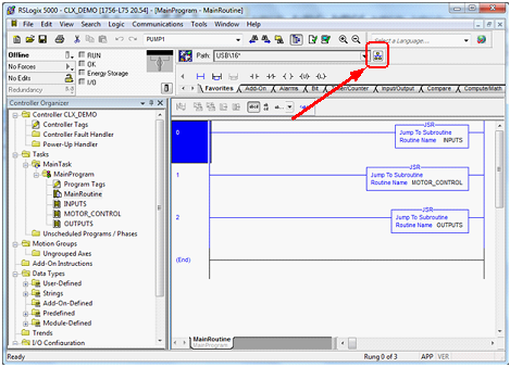 Giao diện Download chương trình RSLogix 5000