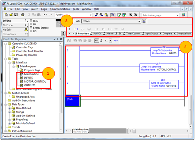 Giao diện lập trình Ladder trong RSLogix 5000